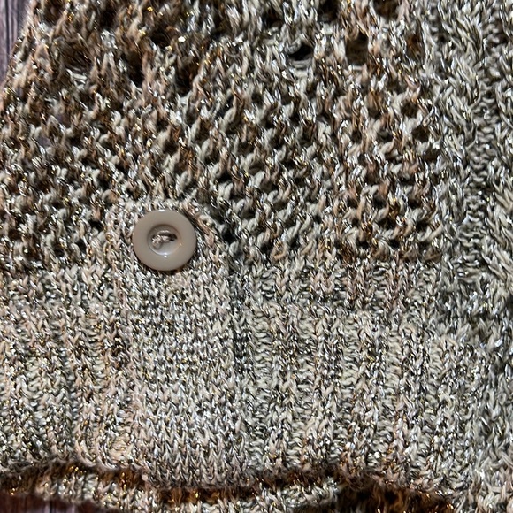 Gold Shimmery Crochet Sweater - Picture 3 of 9